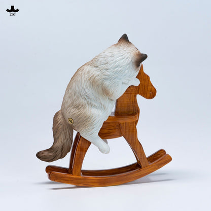 JXK374 トロイの木馬に乗ったラグドール猫 フィギュア（全2種）