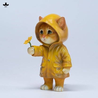 JXK380 雨の中の子猫 樹脂フィギュア