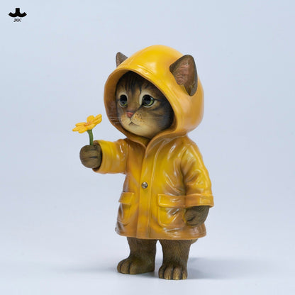 JXK380 雨の中の子猫 樹脂フィギュア