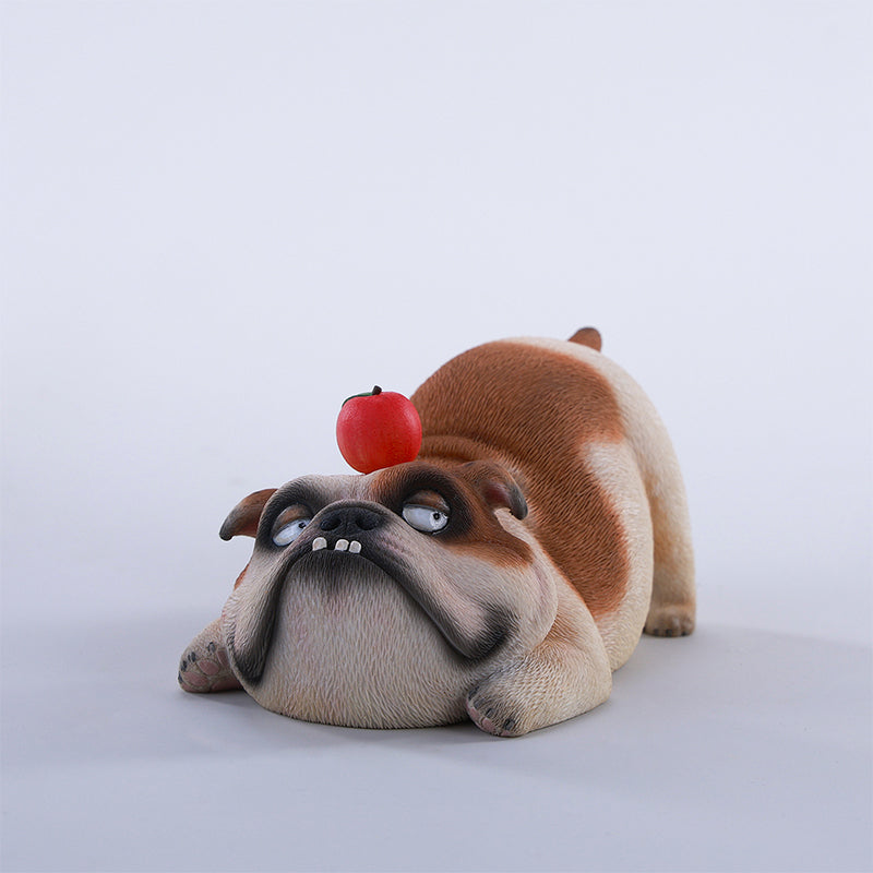 JXK290 ブル2.0 犬の樹脂フィギュア（リンゴ付き・全3種）