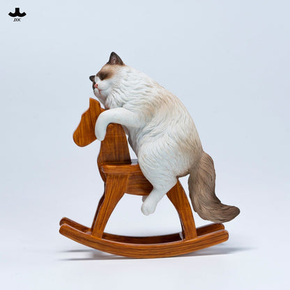JXK374 トロイの木馬に乗ったラグドール猫 フィギュア（全2種）