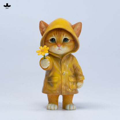 JXK380 雨の中の子猫 樹脂フィギュア