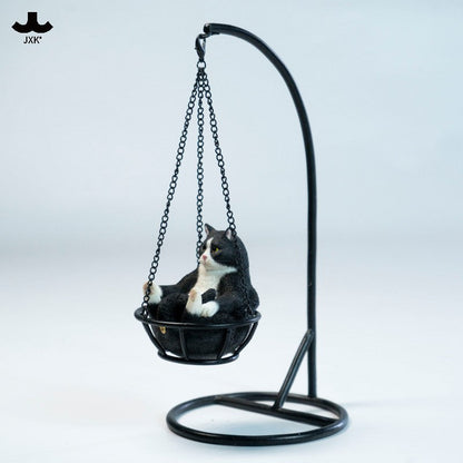 JXK326 吊りかご猫 樹脂・金属製フィギュア（全4種）