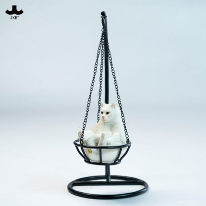 JXK326 吊りかご猫 樹脂・金属製フィギュア（全4種）