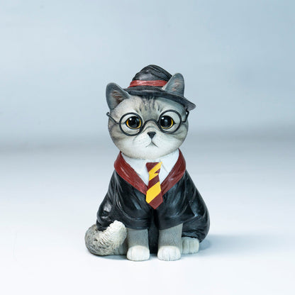JXK332 学園魔法使い猫 樹脂フィギュア（眼鏡付き・全4種）