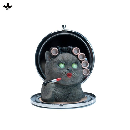 JXK333 おしゃれ猫 樹脂フィギュア（手鏡付き）