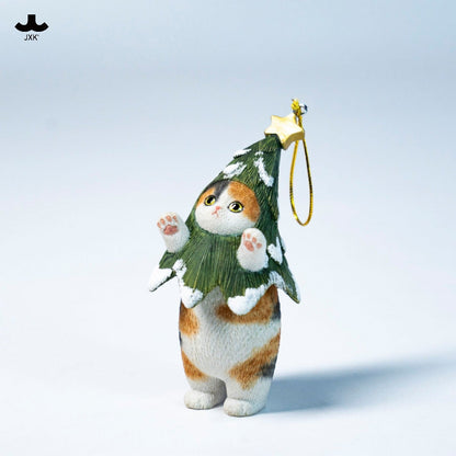 JXK325 クリスマスツリー猫 樹脂オーナメント（全8種）